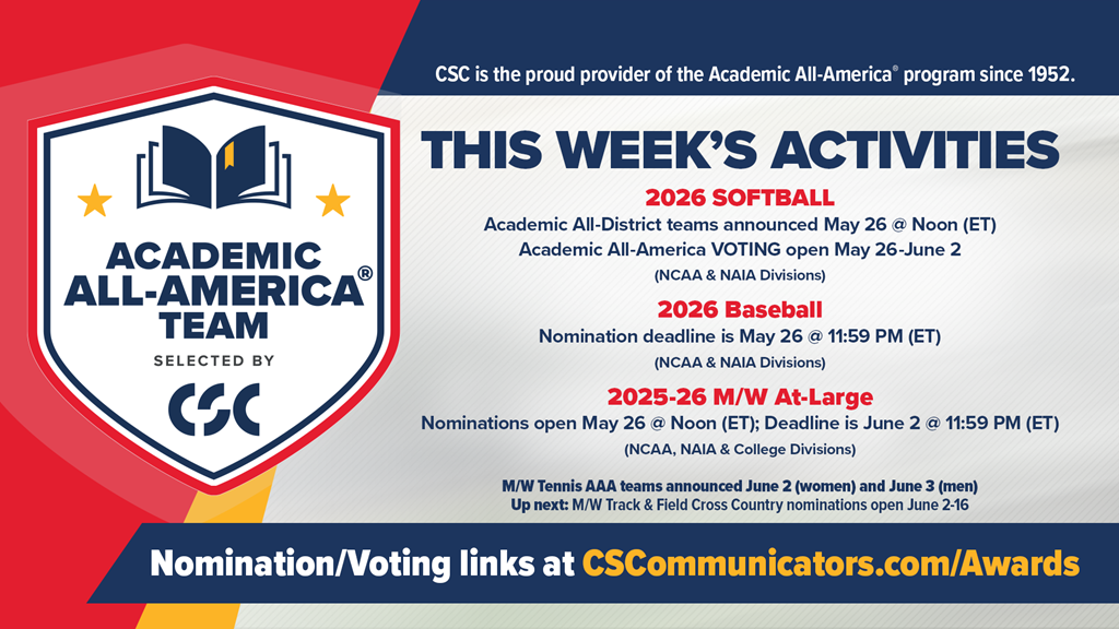 This Week's Activities: 2025-26 CSC Academic All-America® Program